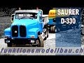 RC TRUCK, SAURER D-330 WITH A HEAVY EXCAVATOR TRANSPORT / Saurer D 330 bei einem Baggertransport